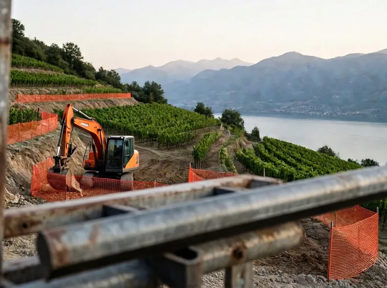 Lavori in corso in un nuovo vigneto