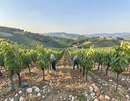 Il panorama dai vigneti di Montalcino