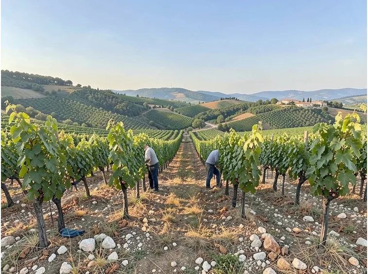 Il panorama dai vigneti di Montalcino