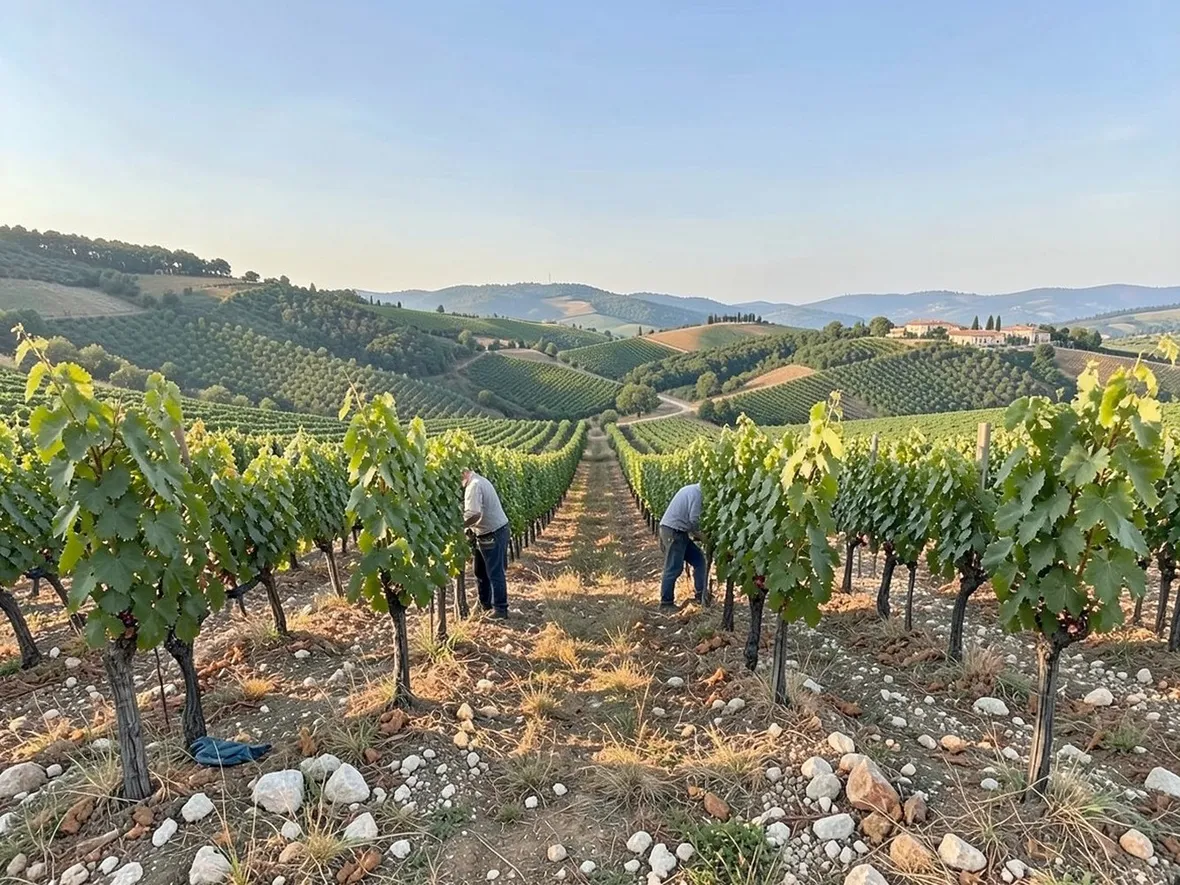 Il panorama dai vigneti di Montalcino