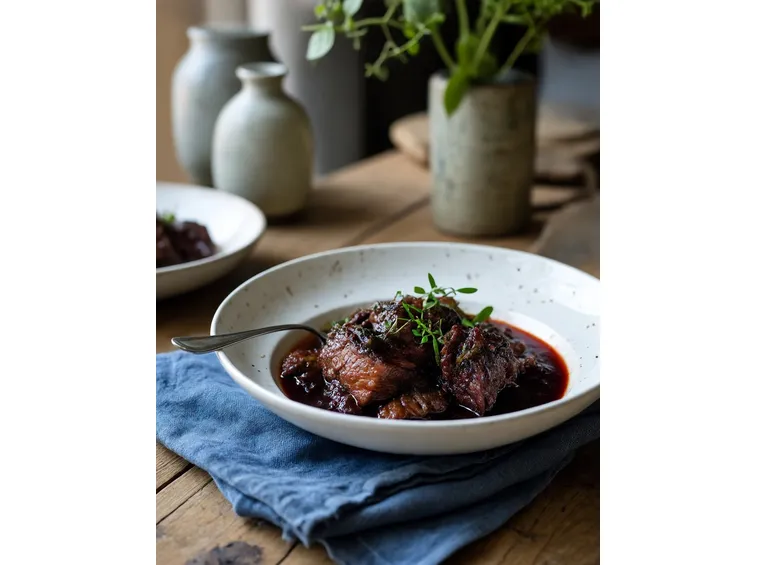 Carne cucinata con il Teroldego